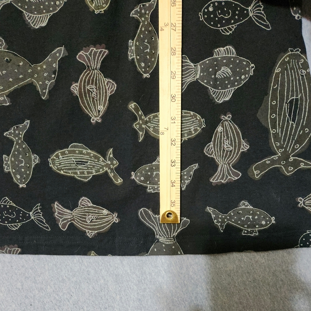 Fresh Produce Navy Blue Mini Dress with White Fish Print - Picture 4 of 4